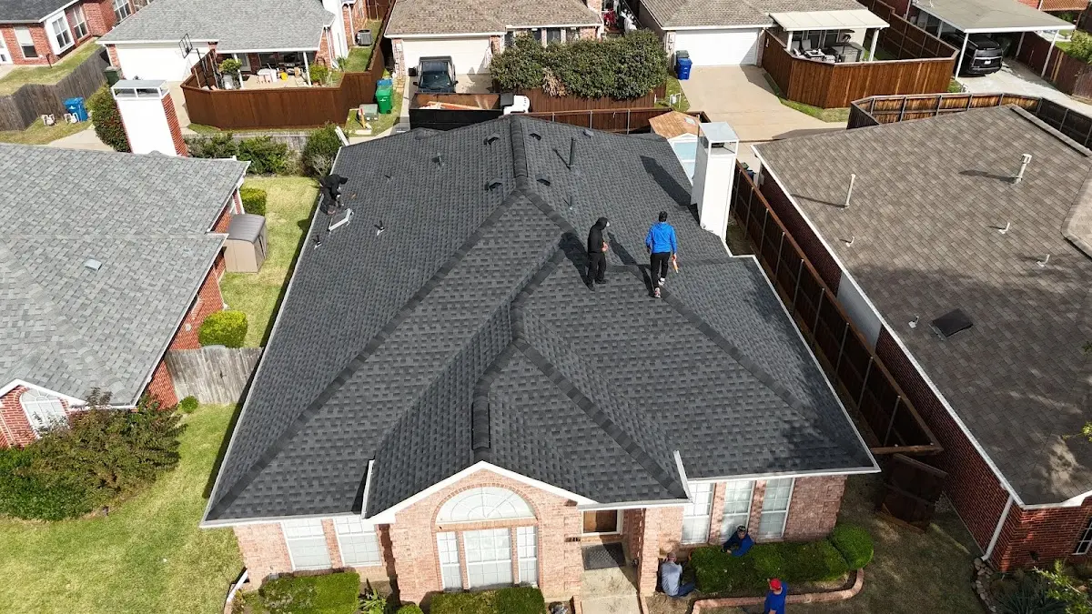 Slate & Tile Roof Repair work in progress on a Highland Heights property
